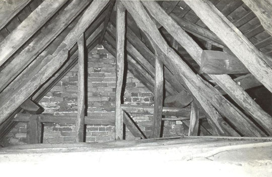 17. Original sloping gable inside south west wing, Georgian frontage