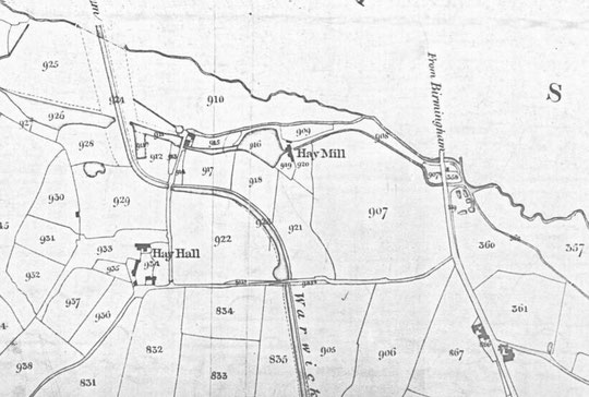 Watercourses at Hay Mill and the Coventry Road, 1840s