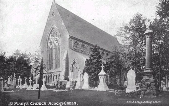 St Mary's in a postcard by George Lewis of Acocks Green, c. 1905