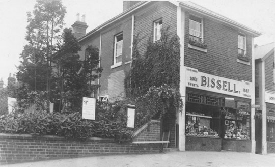 Bissell's sweet shop, c. 1932. Note the boarded-up door to Victoria Road (Peter White)