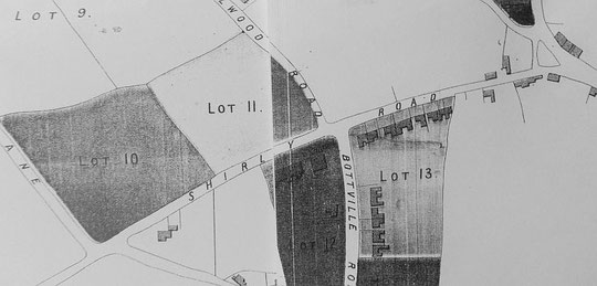 Cook estate map extract, 1875. North is also to the right on this map.