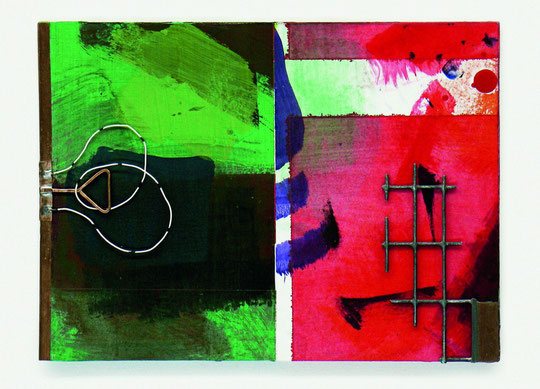 Rot/Grün 12, 2005, Acryl, Montage, verschiedene Materialien