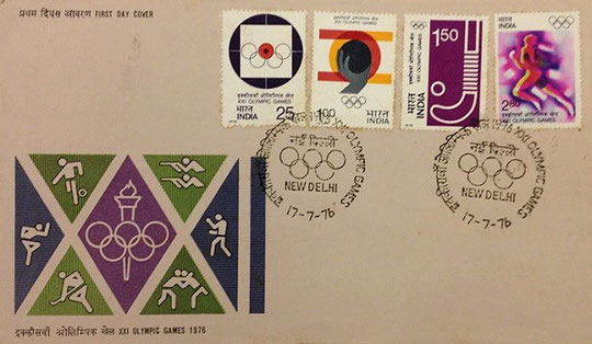 21st-Olympic-Games_Montreal_Summer_India-1976_First-Day-Cover/FDC