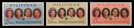Mga Selyo ng Pilipinas: Hunyo 12, 1965 - Pagbisita ni Haring Bhumibol Adulyadej and Reyna Sirikit ng Taylandiya sa Pilipinas - Set ng 3 selyo – Philippine stamps