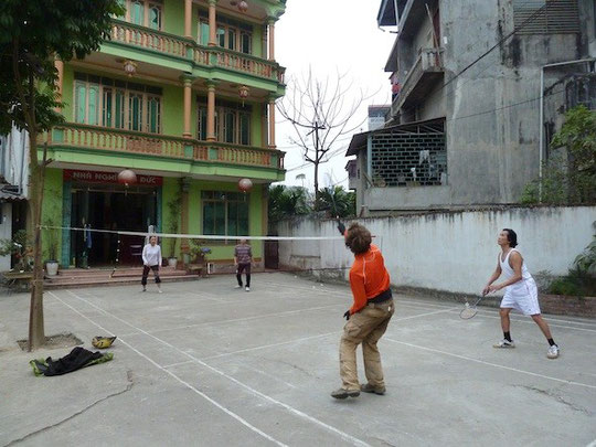 Pause badminton avec des viets