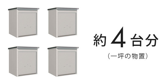 ハコイエ Pocket　一坪タイプのスチール物置の約４台分