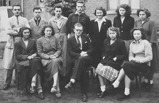 photo de classe Laon 1950 Sciance-Ex -prof Boulet