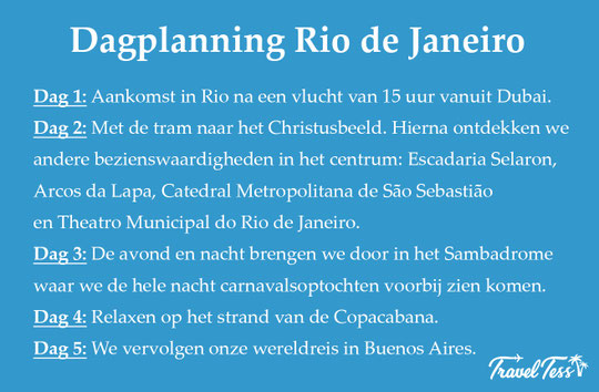 Dagplanning Rio bezoek