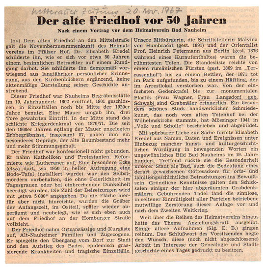 Wetterauer Zeitung vom 20.11.1967