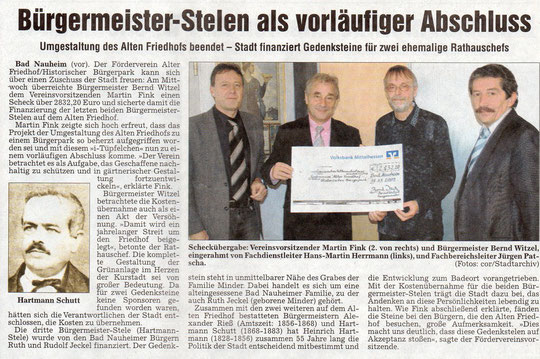 Wetterauer Zeitung vom 20. Nov. 2009