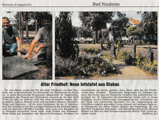 Wetterauer Zeitung vom 28. August 2013