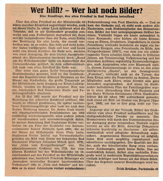 Wetterauer Zeitung vom 15. Dezember 1964  (Text zum Vergrößern anklicken)