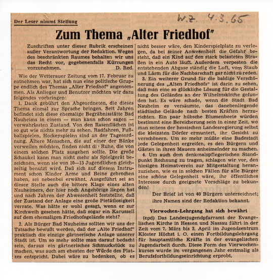 Wetterauer Zeitung vom 04.03.1965