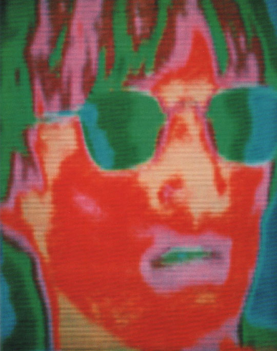 Timm Ulrichs, Ausstrahlung, 1968, Thermogramm, (Infrarotstrahlen-Wärmebild), 9,5 x 7,3 cm