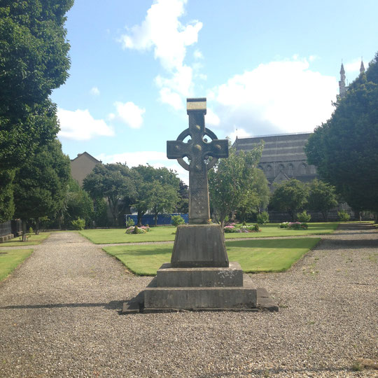 Celtic cross in churchyard
