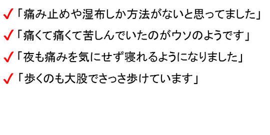 奈良県御所市の腰痛・首痛整体の感想