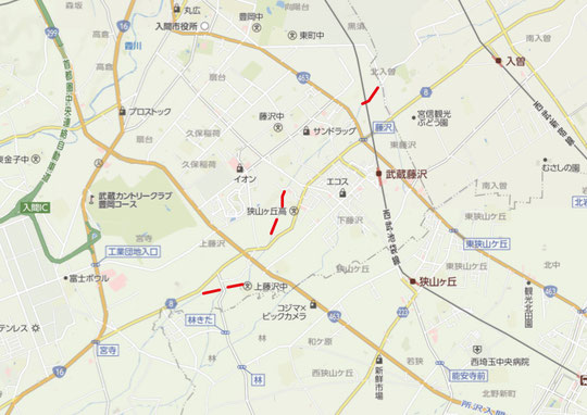 入間市下藤沢付近の地図