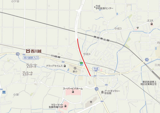 川越市今成付近の地図