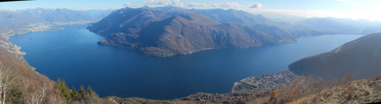 Il lago Maggiore, a sinistra Brissago, Ascona e Locarno, a destra Cannobio