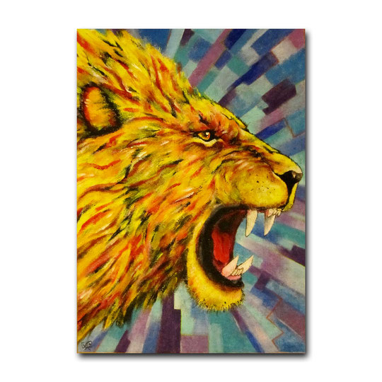 Peinture animalière sur toile de jute