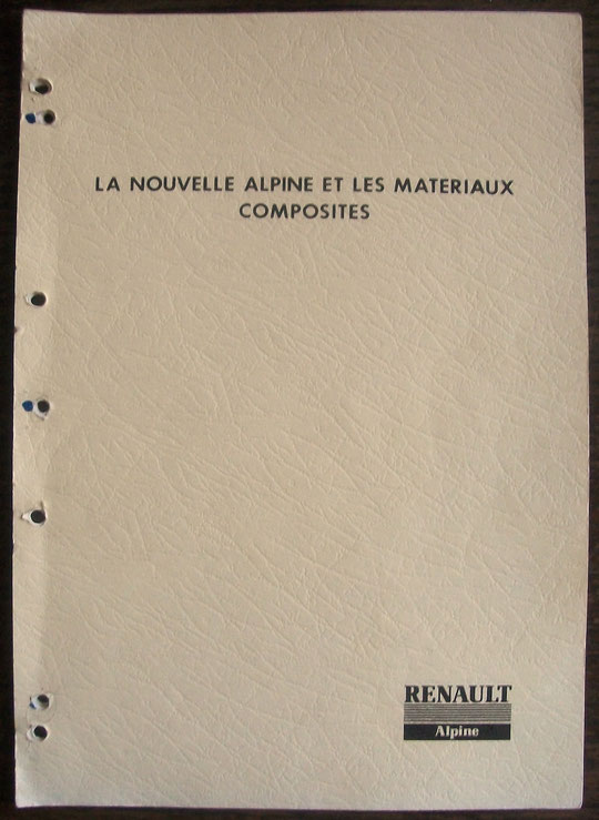 Documentation Alpine V6, La nouvelle Alpine et les matériaux composites, 14 pages