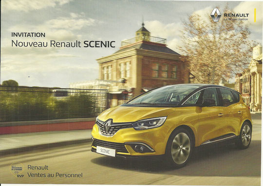 2016, Feuillet 2 Pages, invitation Nouveau Renault Scénic" Renault Sandouville