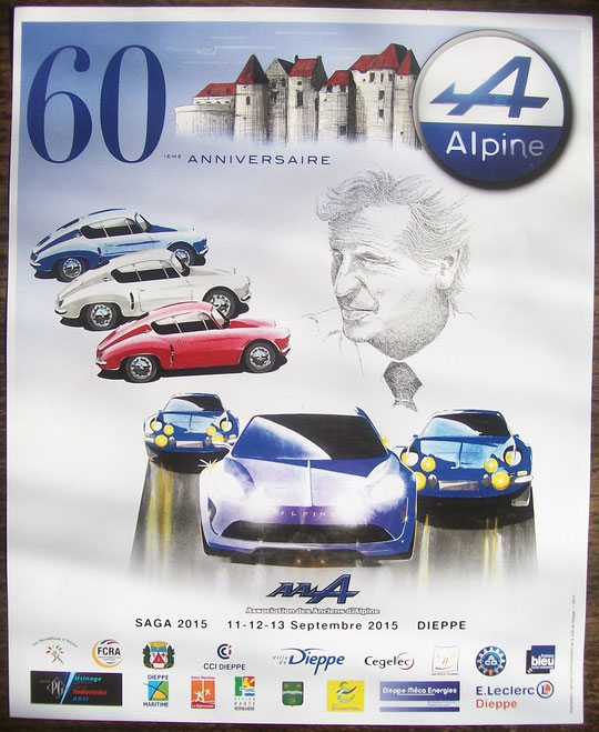 Affiche, 29,7x36,6 cm, 60 éme anniversaire Alpine