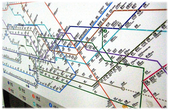 This is an image of the Seoul subway map. It can explain the map for tourists and holiday travellers.