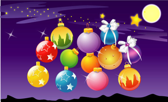 クリスマス飾りのイラスト christmas decoration element vector2