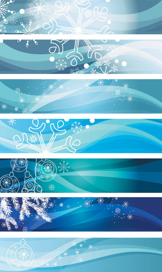 雪を描いた青いクリスマスのバナー blue vector christmas background3