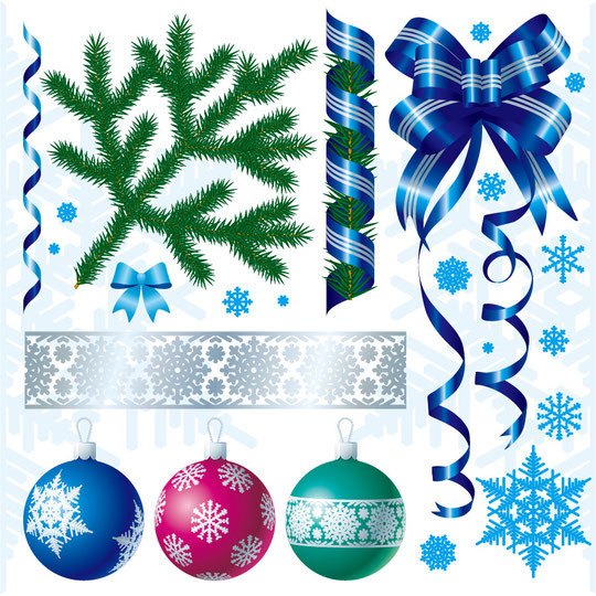 クリスマスの飾り付け用素材 CHRISTMAS DECORATION VECTOR MATERIAL