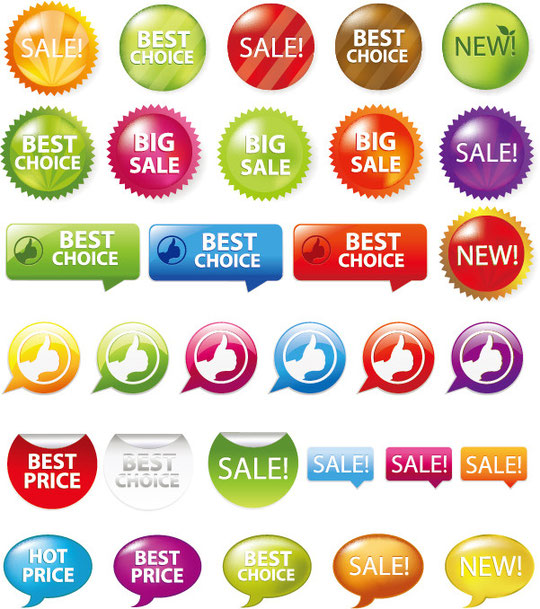 安売りタグ・ステッカー・吹き出し Sale Shopping Tags and Signs Vector Graphics