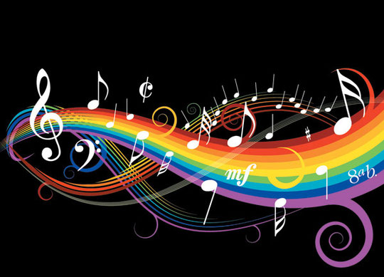 虹の上の音符 Music Notes Theme Vector Free Art Jimdo
