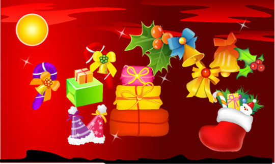 クリスマス飾りのイラスト christmas decoration element vector1