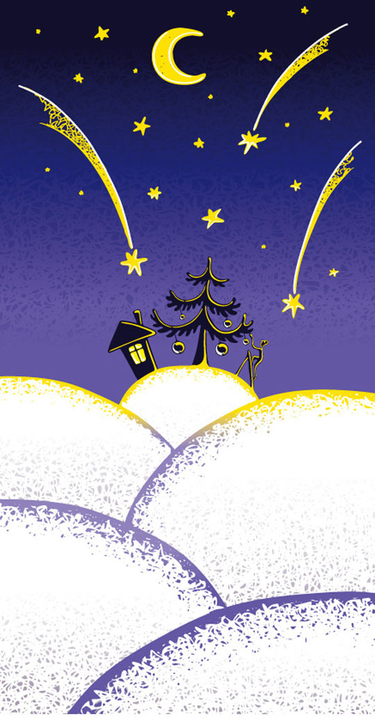 クリスマスの星空 LOVELY CHRISTMAS ILLUSTRATION VECTOR