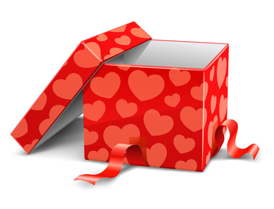 ハート模様のプレゼント箱 heart-shaped pattern gift box1