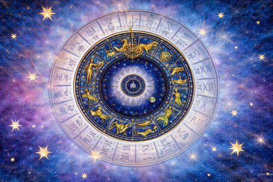 roue astrologique des 12 signes du zodiaque associée aux pierres naturelles en lithothérapie