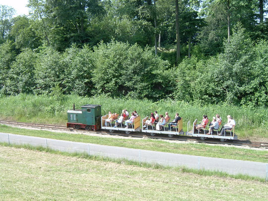 Fahrt unmittelbar am Elbdeich. Diese Lok ist mittlerweile beim DFKM in Deinste im Einsatz.