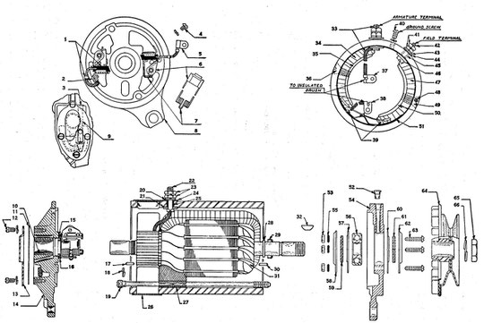 Generator assembly WO-A105 Autolite GDA-4810-A WILLYS MA