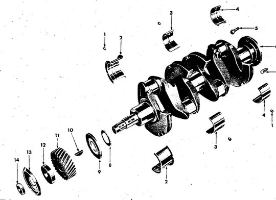 Kurbelwelle 4-134  Modell CJ-2A, CJ-3A, CJ-3B, CJ-5