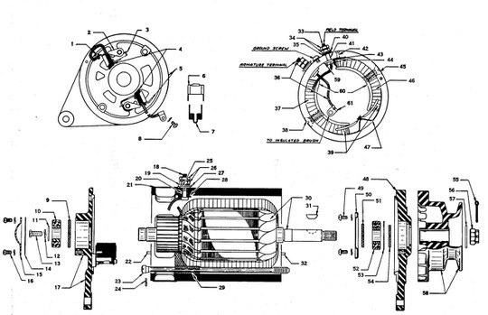 Generator assembly WO-A5992 Autolite GEG-5002D WILLYS MB