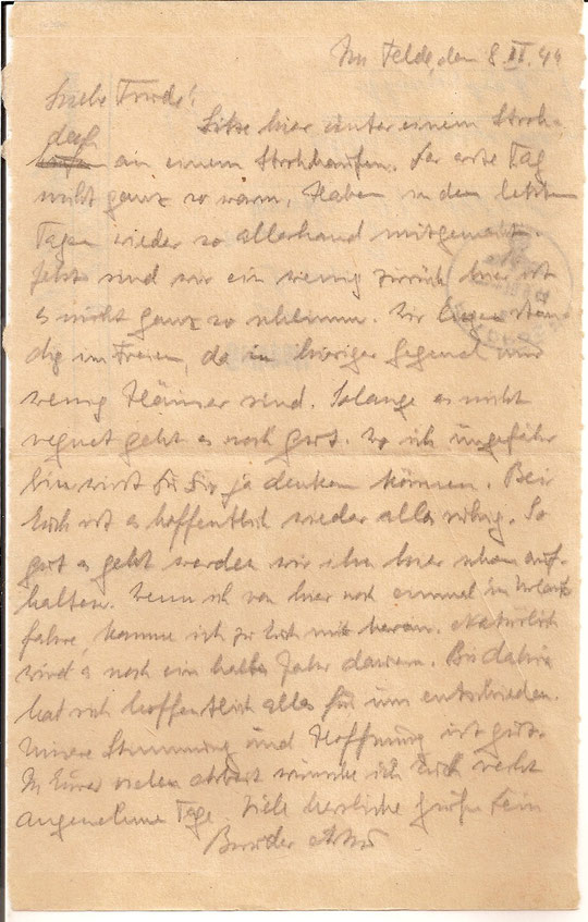 Brief vom  8.9.44