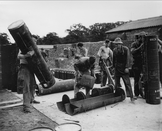 Loading containers at Holmewood Hall, Holme, Cambridgeshire