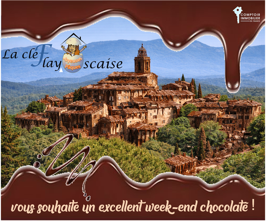 Flayosc chocolaté le jour de Pâques (Généré par l'IA)