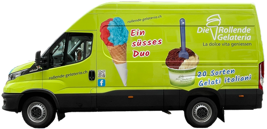 Fahrzeugbeschriftung gstalten lassen. Beispiel von Die Rollende Gelateria