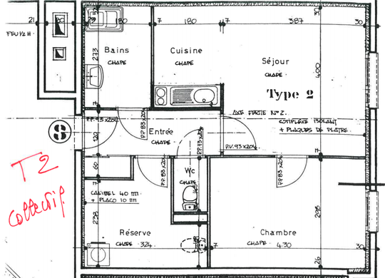 Plan Appartement T2 Situe Dans Batiment Collectif Foyer Logement Ehpa De Vernoil Le Fourrier 49