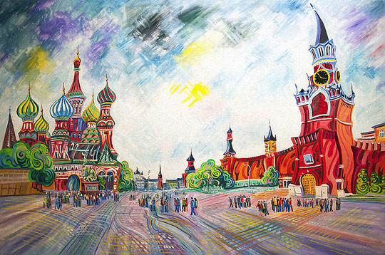 PLAZA ROJA (MOSCOW). Oil on canvas. 97 x 146 x 3,5 cm.