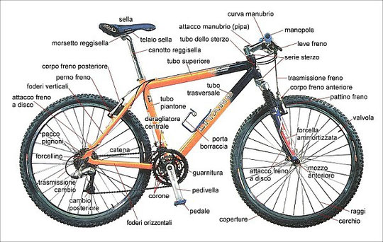 componenti di una bicicletta