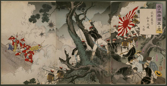 報道画家・久保田米僊 - 日清戦争錦絵美術館