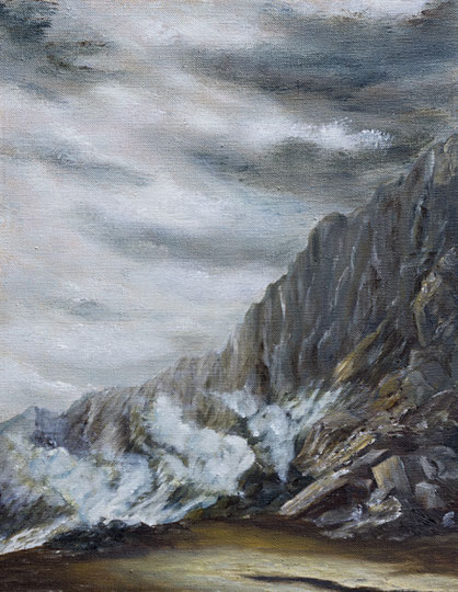 Element Feuer II. 62 x 46,5 cm Öl auf Leinwand, 2019